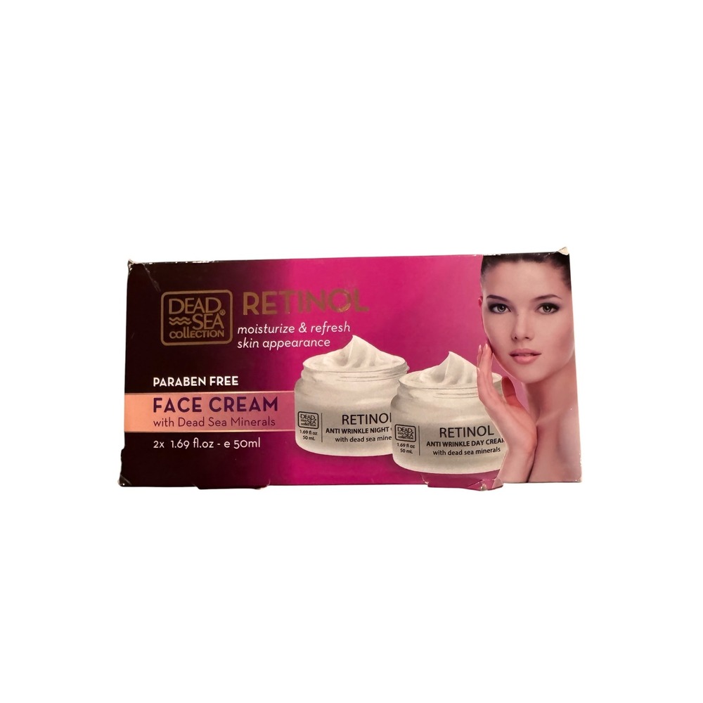 2 pks Dead Sea Collection Retinol Anti-Wrinkle Day&Night Face Cream 1.69oz/ea x2